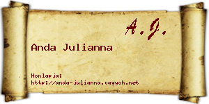 Anda Julianna névjegykártya